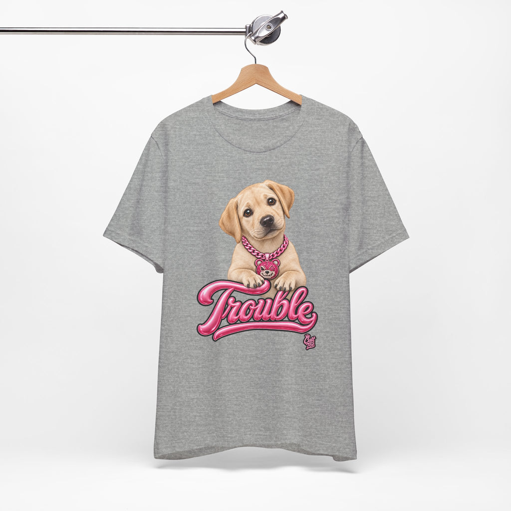 "Trouble" Labrador Puppy Tee — Unisex Graphic T-Shirt