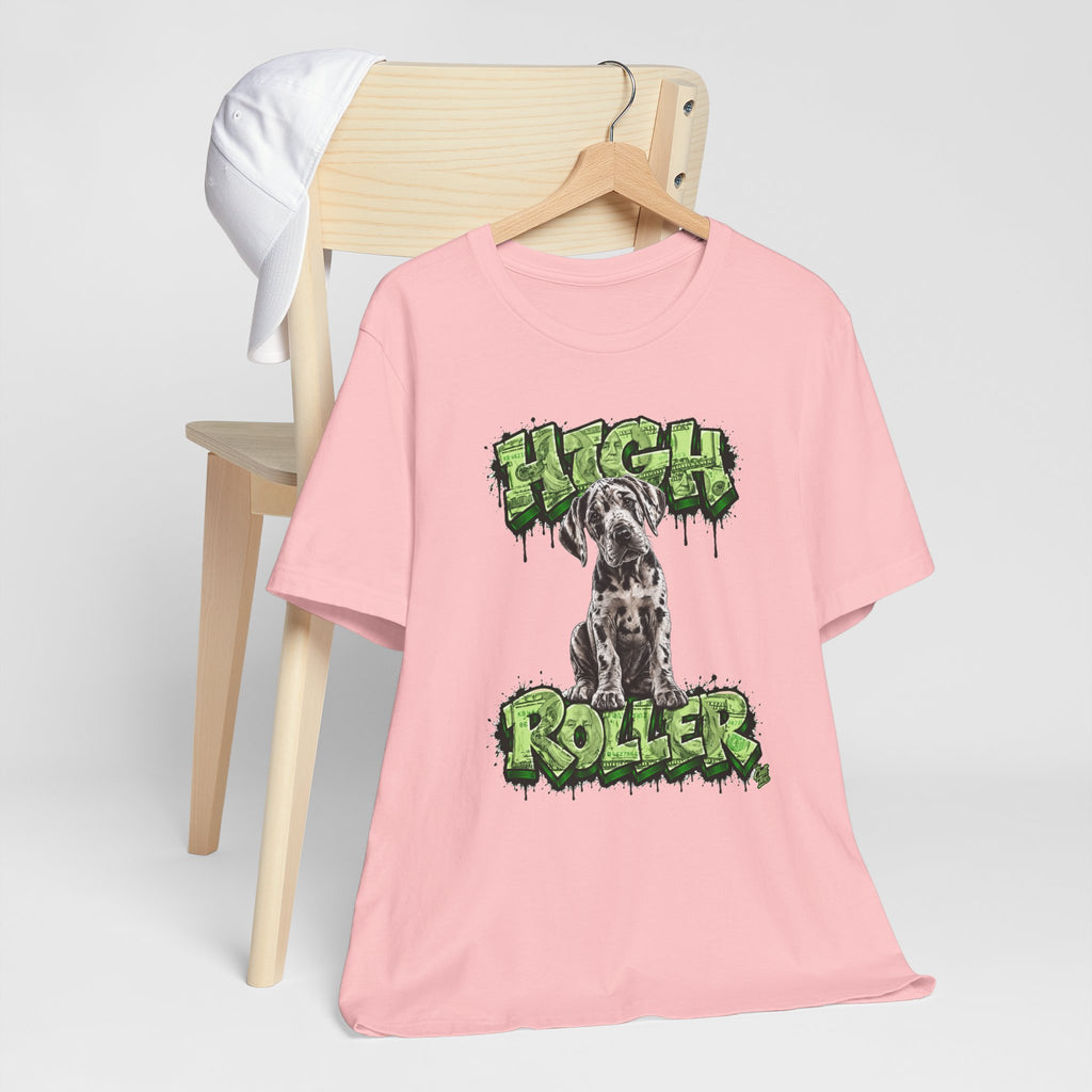 Great Dane Puppy 'High Roller' T‑Shirt — Unisex Graffiti Style Dog Tee