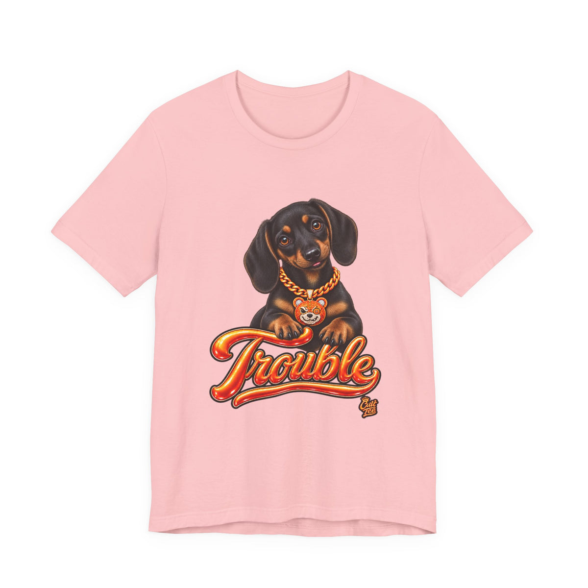 "Trouble" Dachshund Puppy Tee — Unisex Graphic T‑Shirt