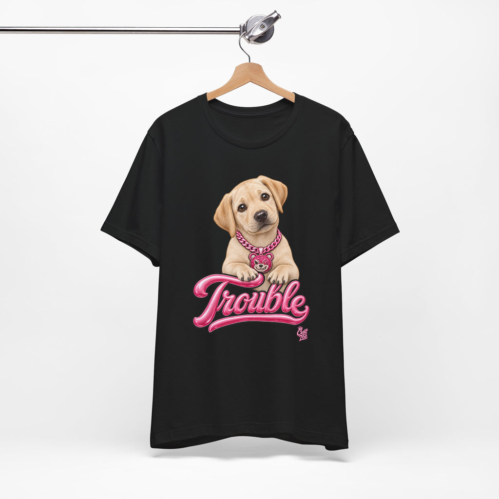"Trouble" Labrador Puppy Tee — Unisex Graphic T-Shirt