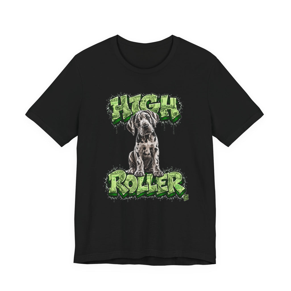 Great Dane Puppy 'High Roller' T‑Shirt — Unisex Graffiti Style Dog Tee