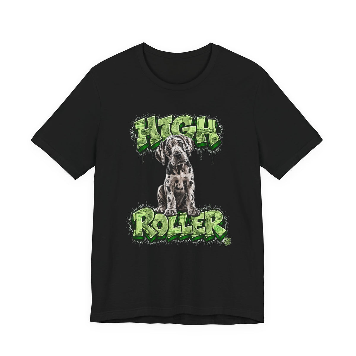 Great Dane Puppy 'High Roller' T‑Shirt — Unisex Graffiti Style Dog Tee