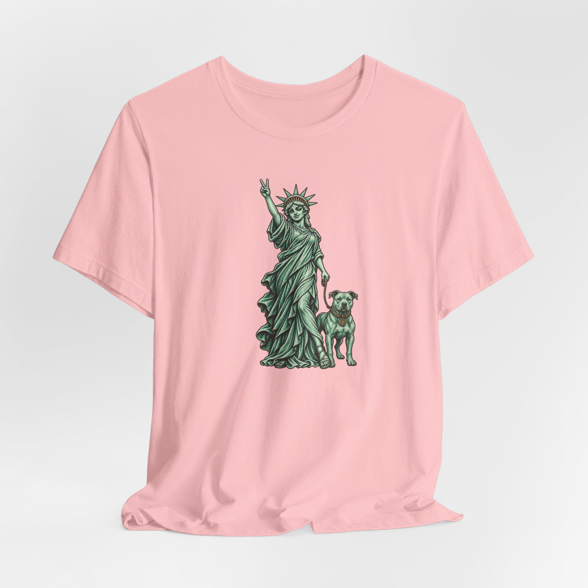 Statue of Liberty & Dog Tee — Unisex Graphic T-Shirt