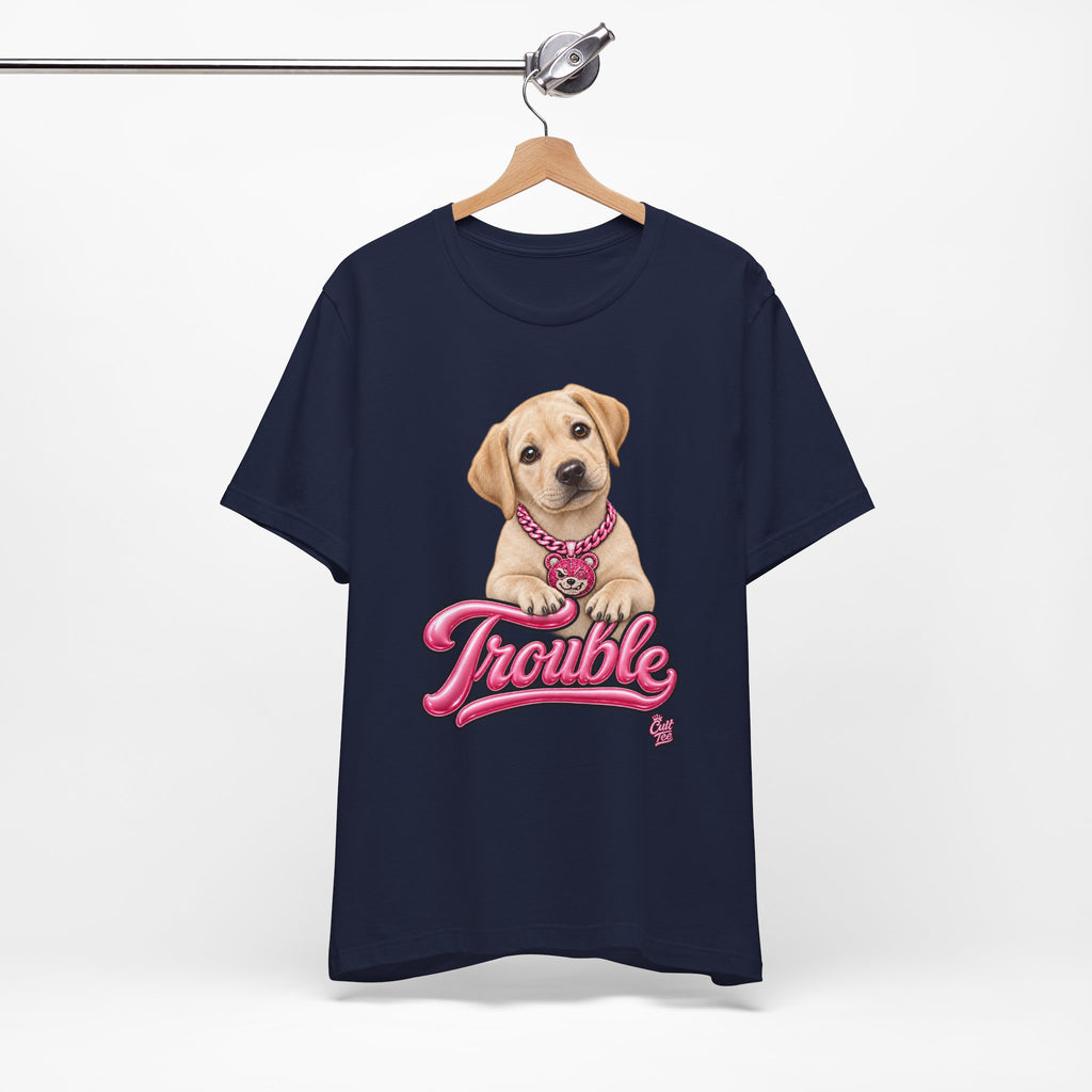 "Trouble" Labrador Puppy Tee — Unisex Graphic T-Shirt