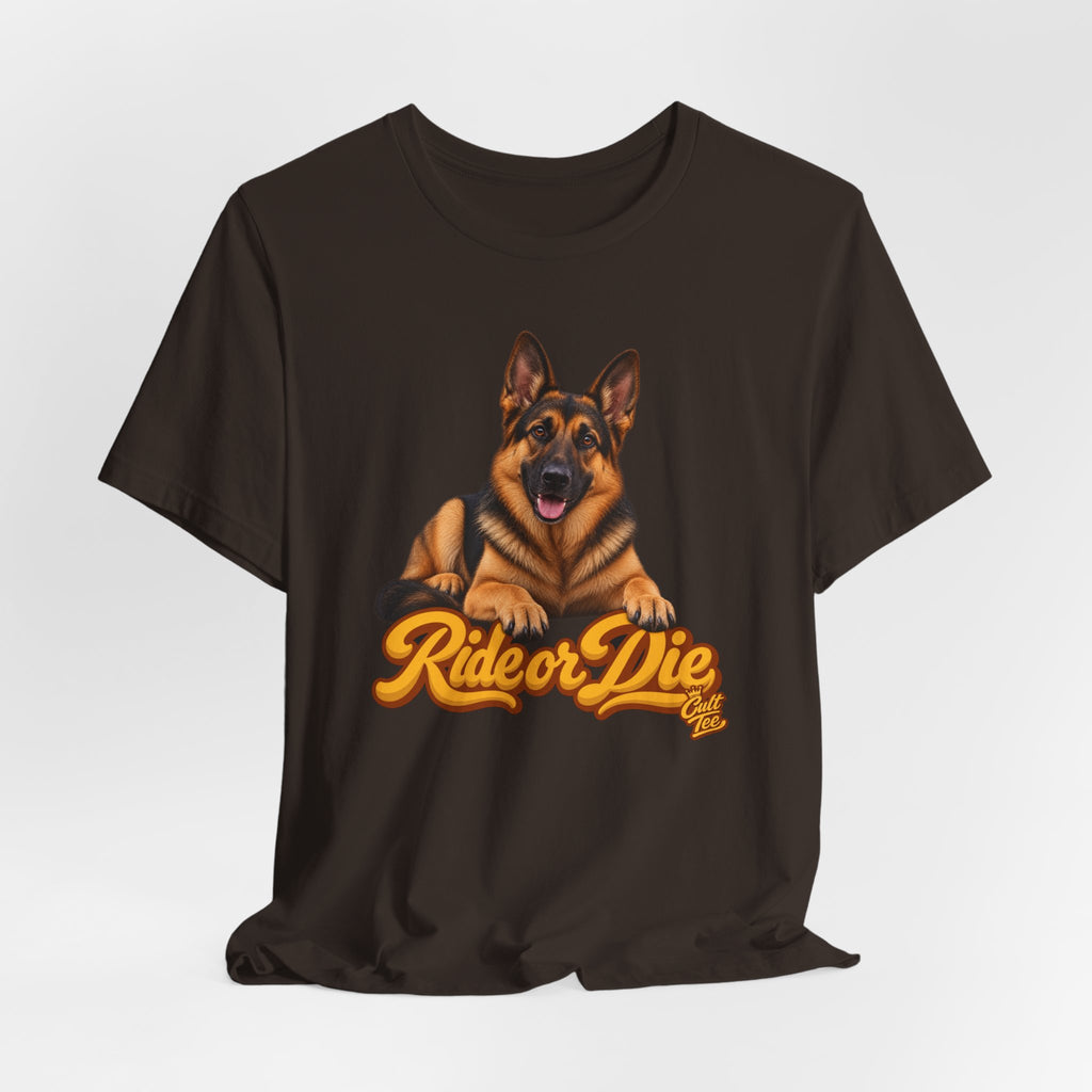 German Shepherd “Ride or Die” T-Shirt — Unisex Loyal Dog Lover Graphic Tee