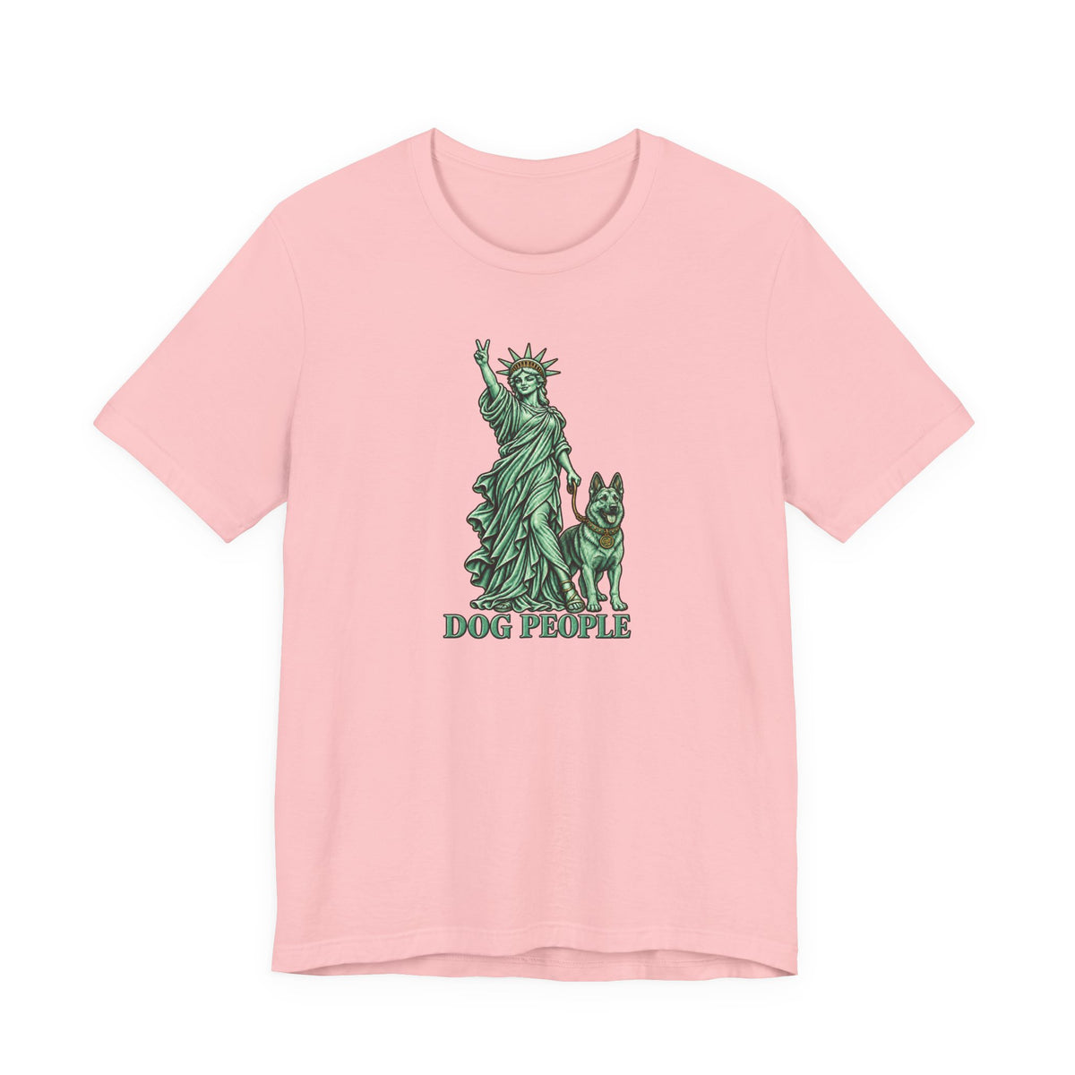Statue of Liberty with German Shepherd Graphic — Unisex Dog People T-Shirt
