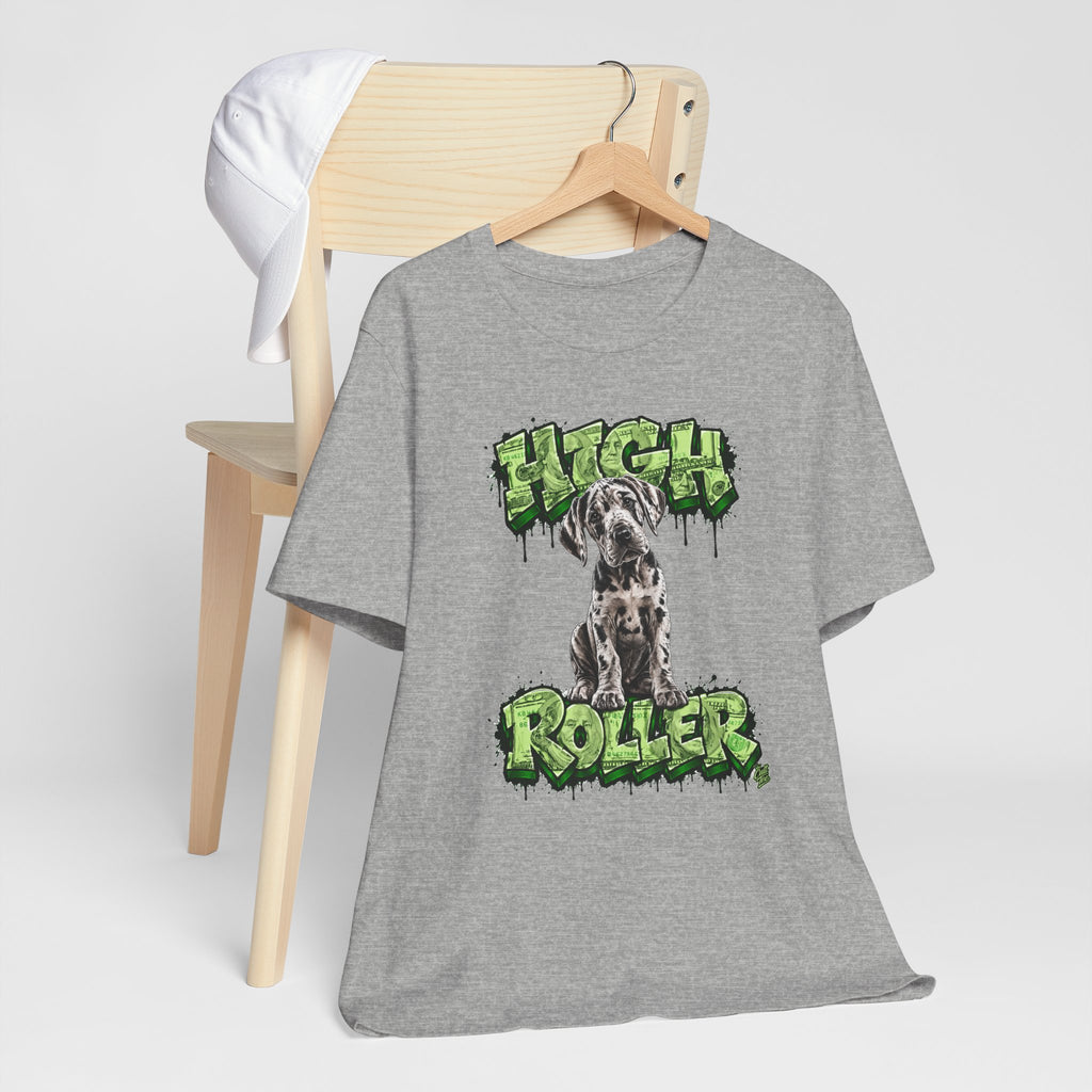 Great Dane Puppy 'High Roller' T‑Shirt — Unisex Graffiti Style Dog Tee