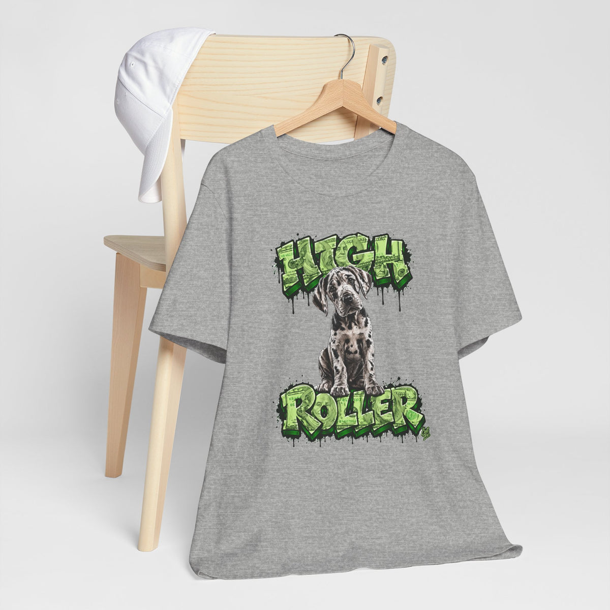 Great Dane Puppy 'High Roller' T‑Shirt — Unisex Graffiti Style Dog Tee