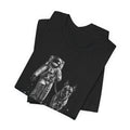 Monochrome Astronaut and Malinois Graphic Tee - Unisex Dog T-Shirt