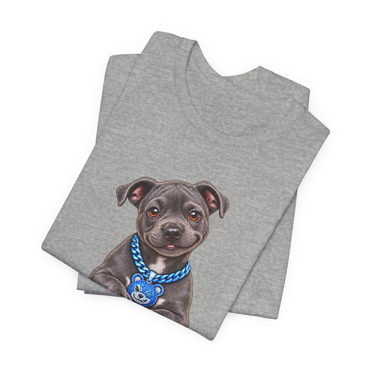 Trouble Puppy T‑Shirt — Cute Staffy Dog Graphic Tee