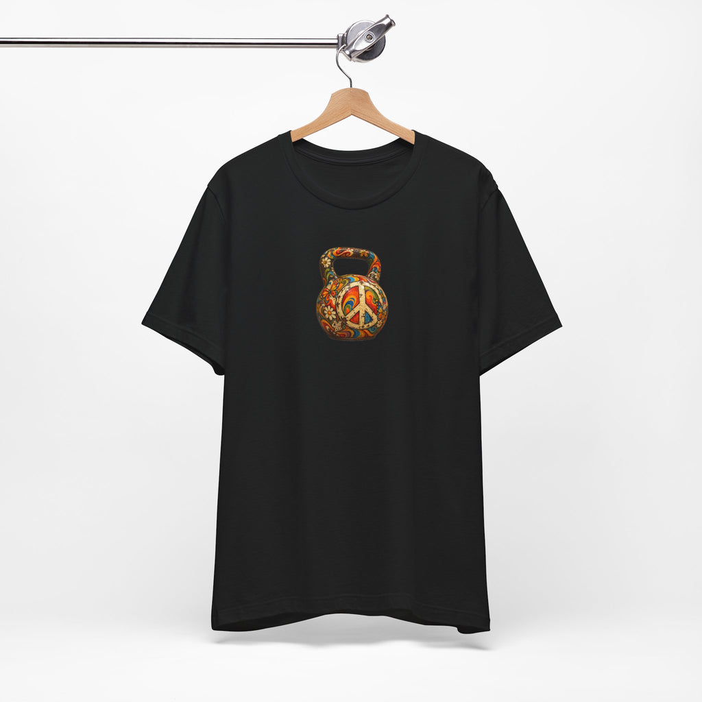Peace Sign Kettlebell Graphic T-Shirt — Unisex Soft-Style T-Shirt