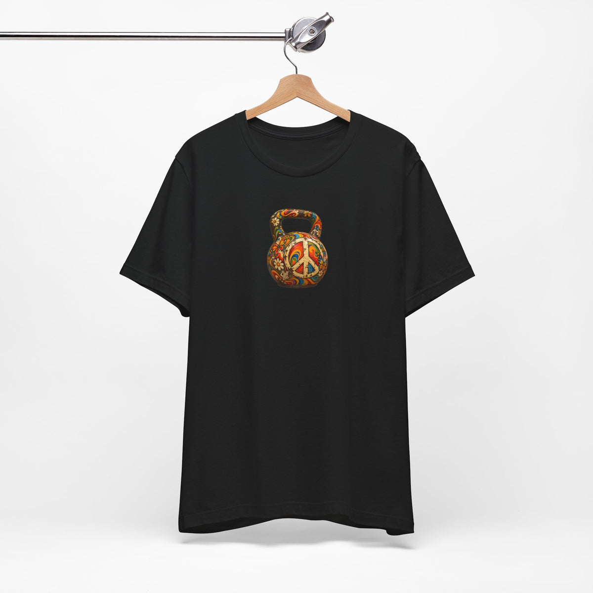 Peace Sign Kettlebell Graphic T-Shirt — Unisex Soft-Style T-Shirt