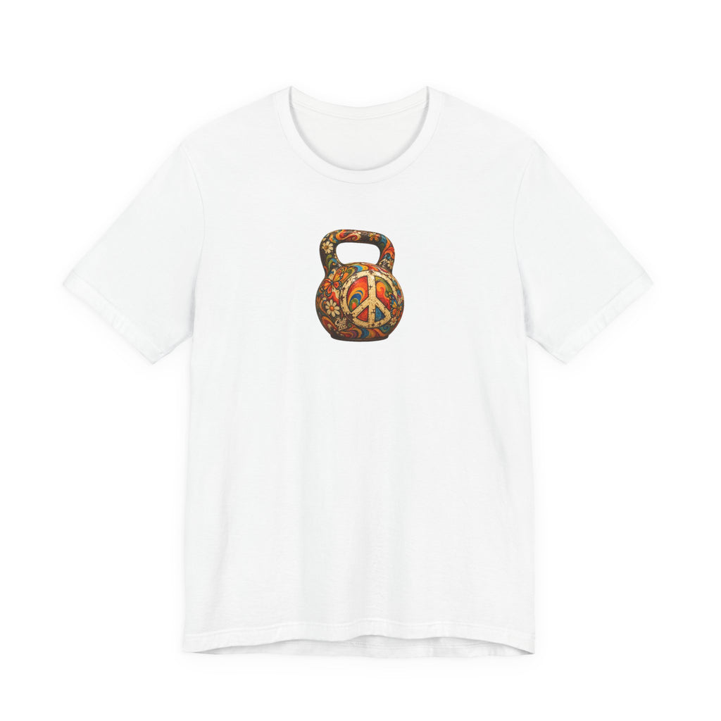 Peace Sign Kettlebell Graphic T-Shirt — Unisex Soft-Style T-Shirt