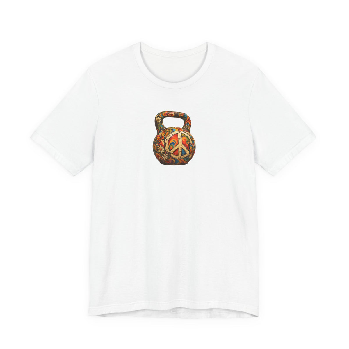 Peace Sign Kettlebell Graphic T-Shirt — Unisex Soft-Style T-Shirt