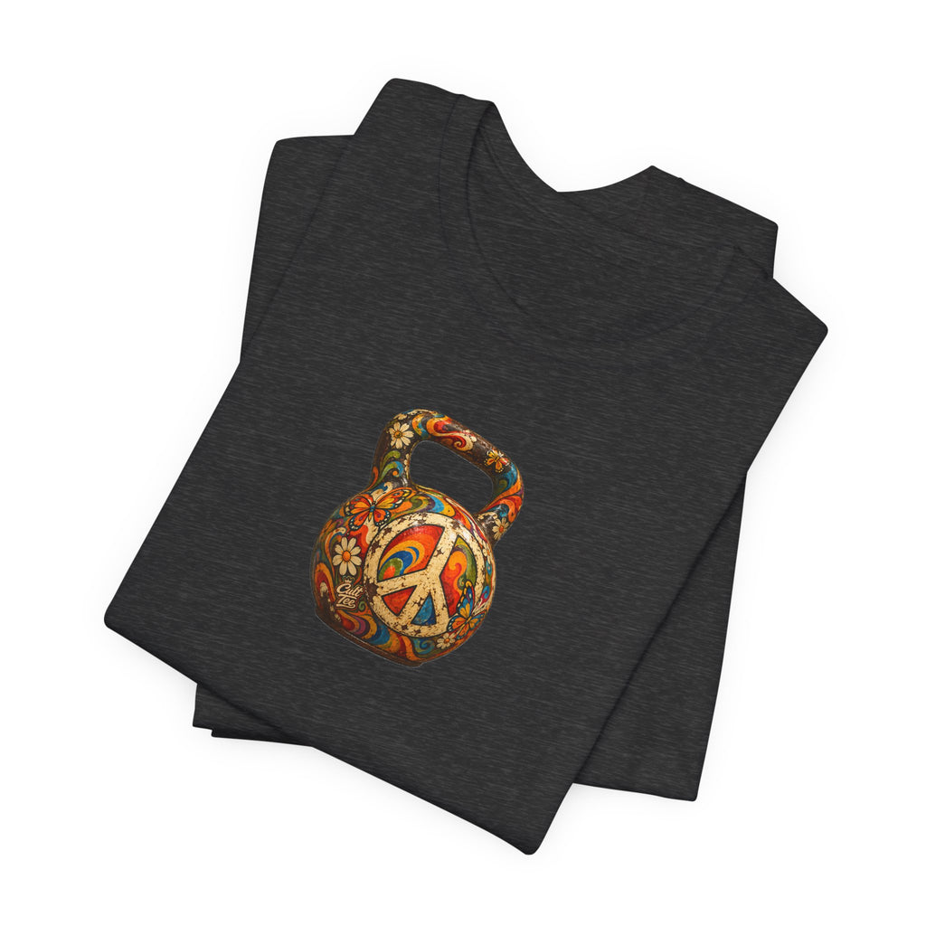 Peace Sign Kettlebell Graphic T-Shirt — Unisex Soft-Style T-Shirt
