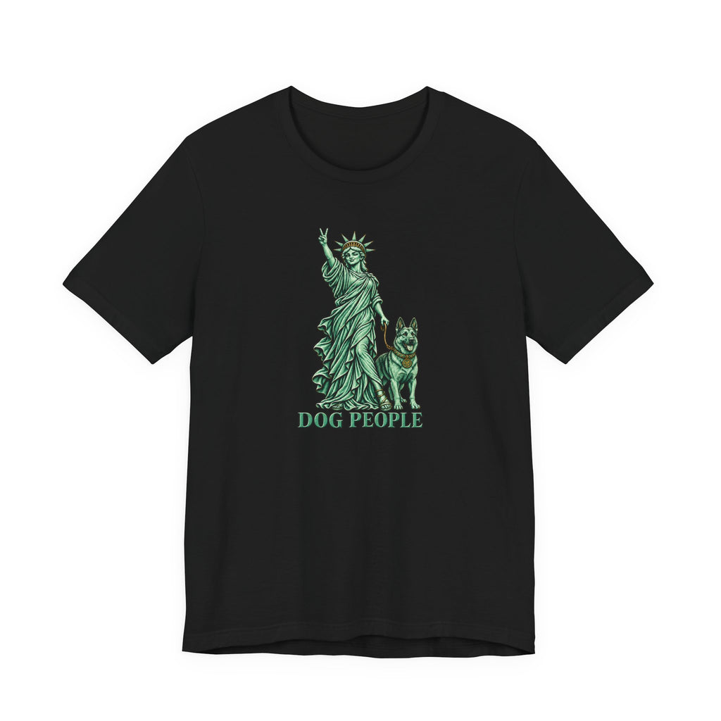 Statue of Liberty with German Shepherd Graphic — Unisex Dog People T-Shirt