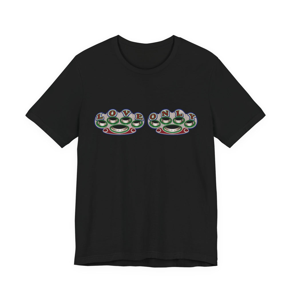 Brass Knuckles Graphic Tee — Retro Streetwear Short Sleeve Shirt